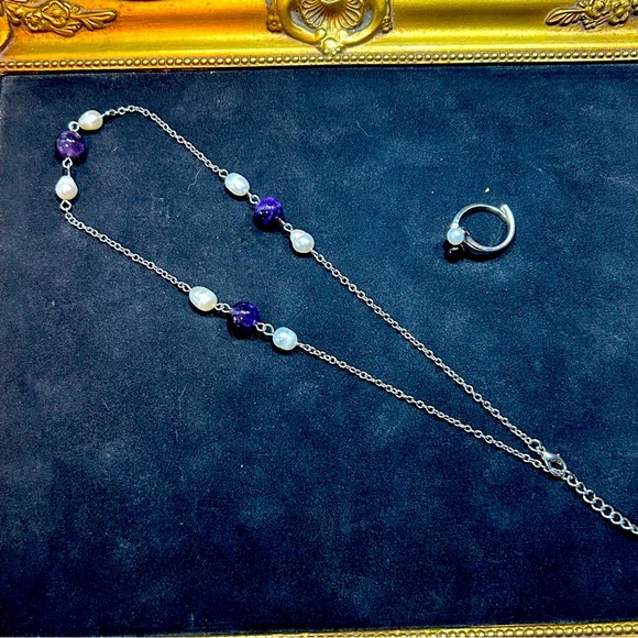 Freshwater Pearl & Amethyst Set - Picture 1 of 7